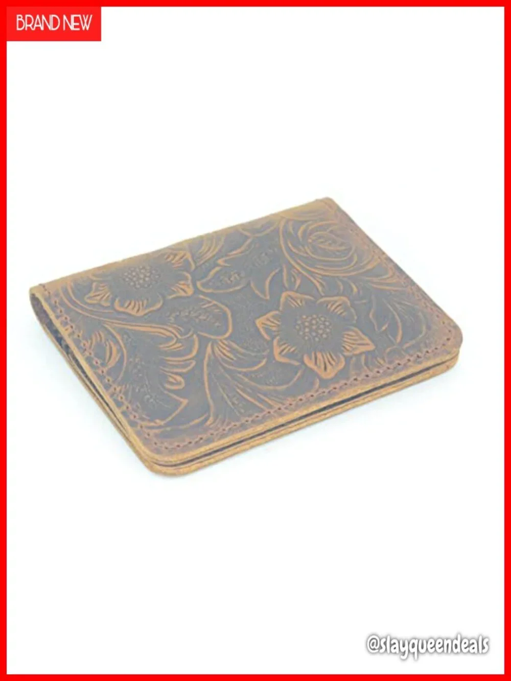 Handmade Minimalist Bifold Wallet Genuine Leather Card Holder Distressed